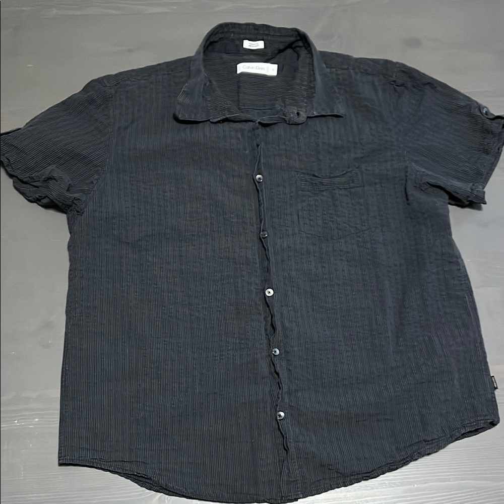 Calvin Klein Black Casual Button Down Shirt Lightweight